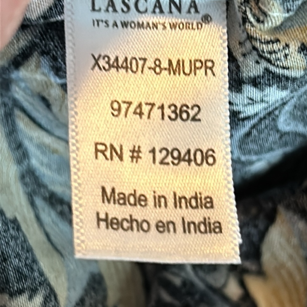LASCANA Floral Long Sleeve Peasant Blouse Top Women’s Size 8 - Picture 7 of 8